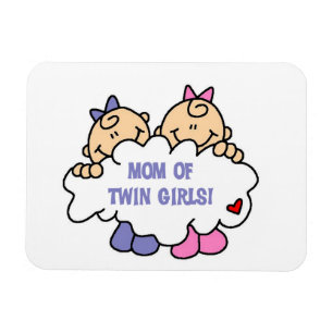 Mum of Twin Girls T-shirts and Gifts Magnet