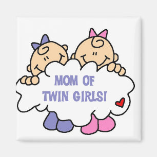 Mum of Twin Girls Tshirts and Gifts Magnet