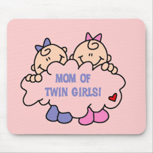 Mum of Twin Girls Tshirts and Gifts Mouse Pad