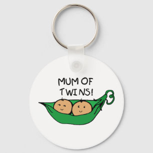 Mum of Twin Pod Key Ring