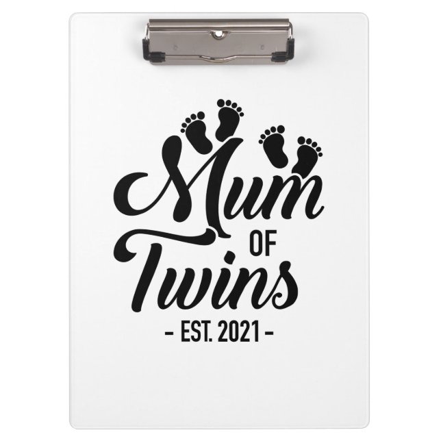 Mum Of Twins 2021 Clipboard (Front)
