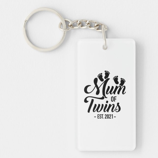 Mum Of Twins 2021 Key Ring (Front)