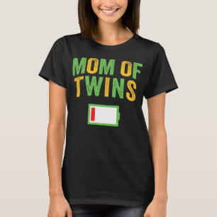 Mum of Twins Birthday Party Low Battery  T-Shirt