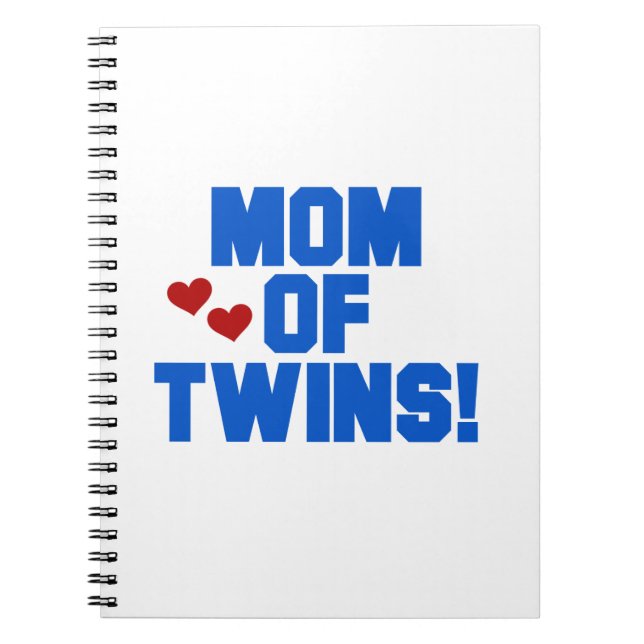 Mum of Twins Blue Text Gifts Notebook (Front)