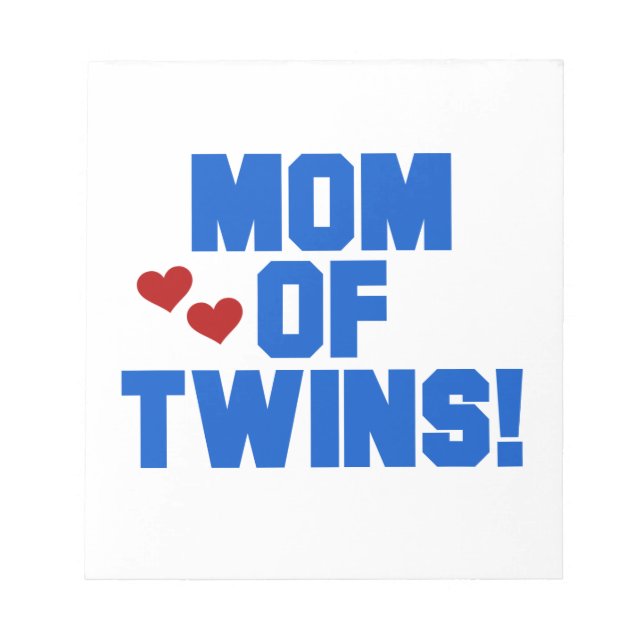 Mum of Twins Blue Text Gifts Notepad (Front)