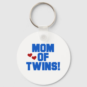 Mum of Twins-Blue Text Tshirts and Gifts Key Ring
