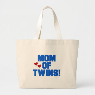 Mum of Twins-Blue Text Tshirts and Gifts Large Tote Bag