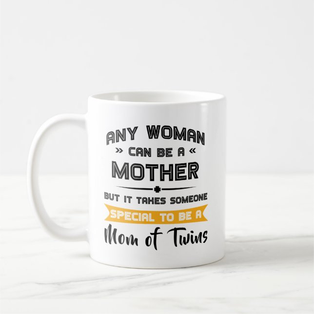 Mum of Twins Funny Mother's Day Gift for Her Mama Coffee Mug (Left)