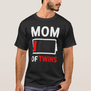 Mum Of Twins Low Battery Tees Cute Twin Mum