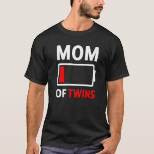 Mum Of Twins Low Battery Tees Cute Twin Mum