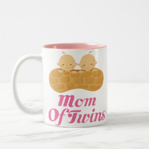 Mum Of Twins Peanut Babies Pink Mug Gift