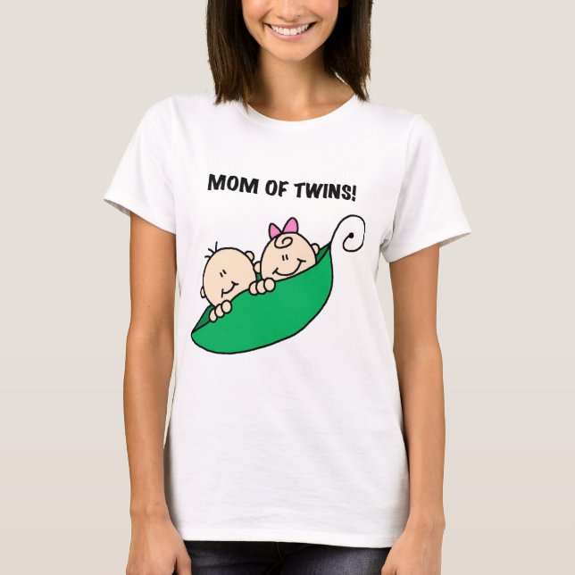 Mum of Twins-Peas in a Pod Tshirts and Gifts (Front)