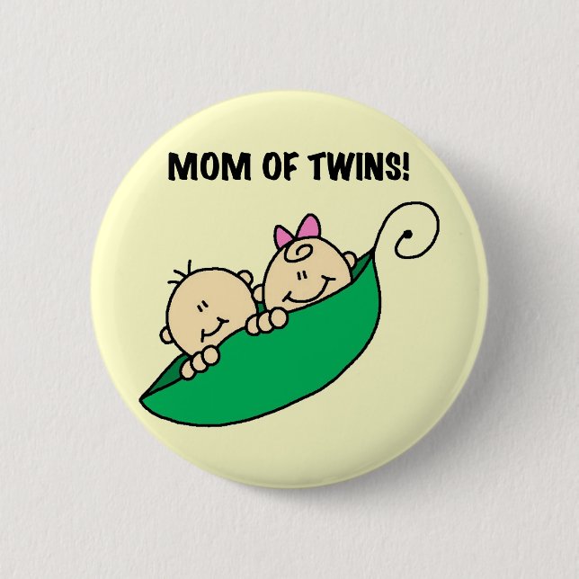 Mum of Twins-Peas in a Pod Tshirts and Gifts 6 Cm Round Badge (Front)