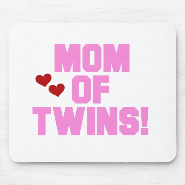 Mum of Twins-Pink Text Tshirts and Gifts Mouse Pad (Front)