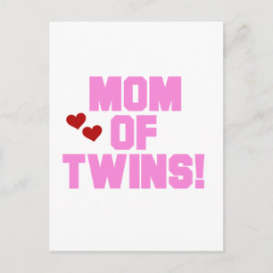Mum of Twins-Pink Text Tshirts and Gifts Postcard