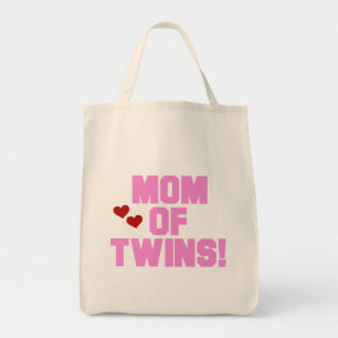 Mum of Twins-Pink Text Tshirts and Gifts Tote Bag