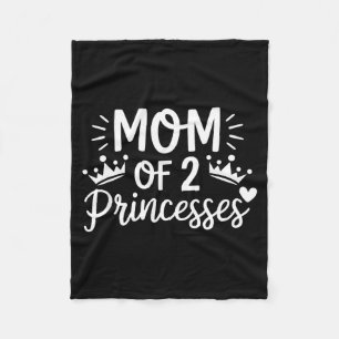 Mum of two princesses daughters twin mama mothers fleece blanket