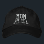 Mum Off Duty Simple Modern Typography Custom Embroidered Hat<br><div class="desc">Mum Off Duty Simple Modern Typography Custom Embroidered Baseball Cap features the simple modern embroidered text "Mum,  off duty,  Go ask your dad". Perfect as a gift for mum for Mother's Day,  Christmas,  birthday and more. Created by Evco Studio www.zazzle.com/store/evcostudio</div>