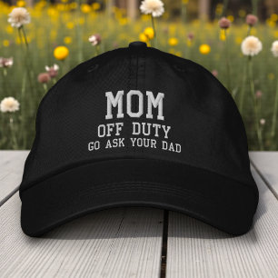 Mum Off Duty Simple Modern Typography Custom Embroidered Hat
