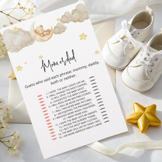 Mum or Dad Game Card - Pearls Baby Shower (Creator Uploaded)