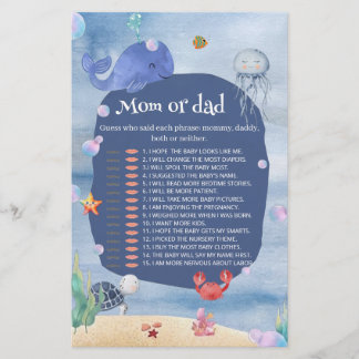 Mum or Dad Game Sea You Soon ocean creature