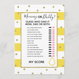 mum or dad know bridal baby shower game invitation