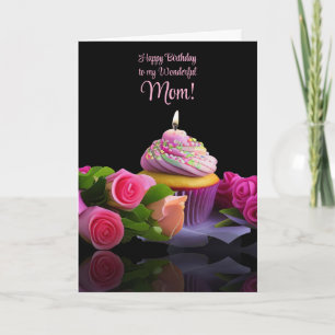 Mum or Mother Happy Birthday Pretty Pink Roses Card