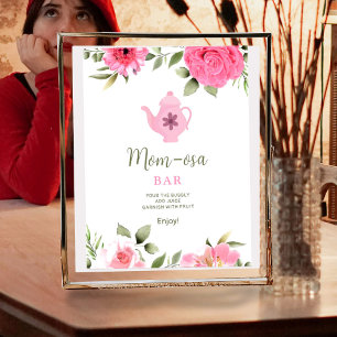 Mum-osa A Baby is Brewing Flower Rose Baby Shower Poster