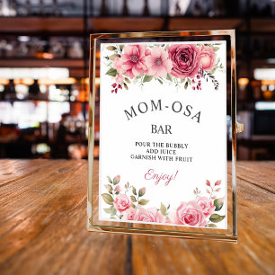 Mum-osa Bar Floral Baby Shower Rose Colourful Baby Poster