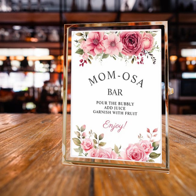 Mum-osa Bar Floral Baby Shower Rose Colourful Baby Poster (Creator Uploaded)
