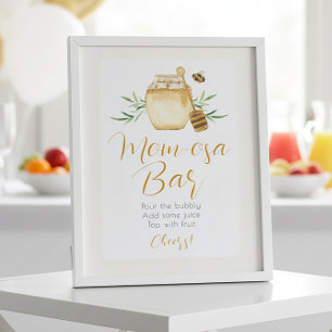 Mum-osa Bar Honey Bee Baby Shower Table Sign