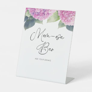 Mum-osa Bar Hydrangea It's a Girl Baby Shower Pedestal Sign