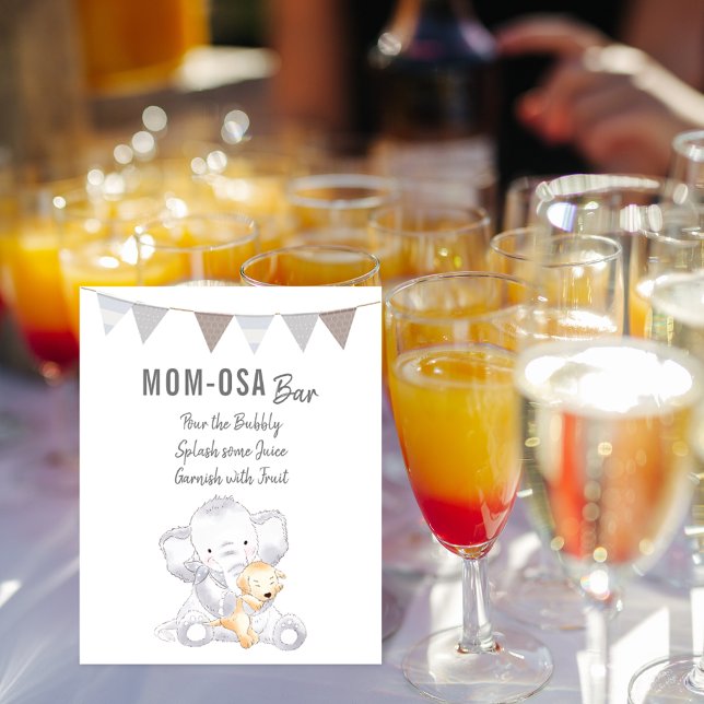 Mum-osa Bar Modern Baby Elephant Gender Neutral Poster (Creator Uploaded)