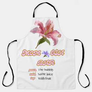 Mum osa bar sign floral pink printable apron