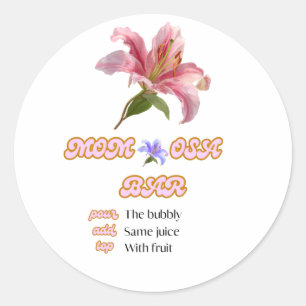 Mum osa bar sign floral pink printable classic round sticker