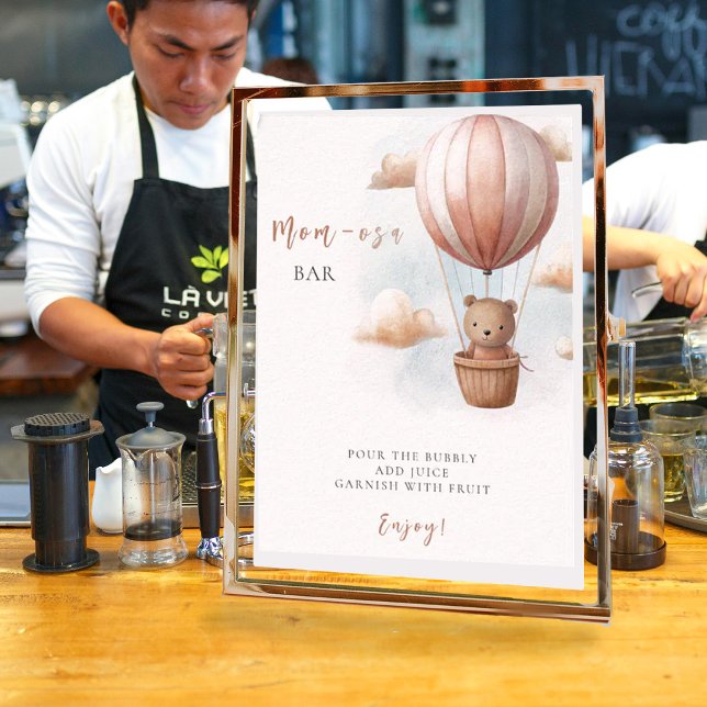 Mum-osa Bear on Balloon Baby Shower  Poster (Creator Uploaded)