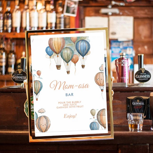 Mum-osa Hot Air Balloons Pastel Boy Baby Shower Poster (Creator Uploaded)