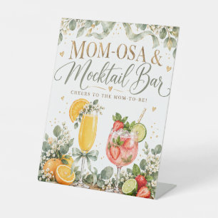 Mum-osa & Mocktail Bar Baby Shower Pedestal Sign