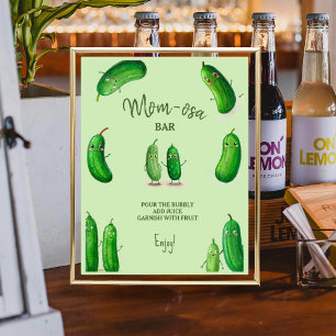 Mum-osa Pickles Cucumber Green Baby Shower Poster