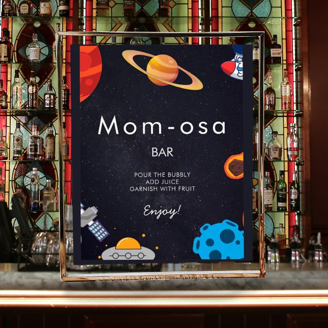 Mum-osa Space Boy Planets Astronaut Baby Shower Poster (Creator Uploaded)