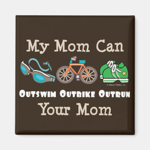 Mum Outswim Outbike Outrun Triathlon Magnet