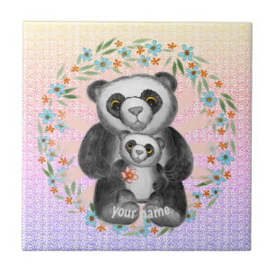 Mum Panda Bear Love Ceramic Tile