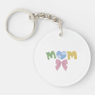 Mum Patchwork Mother's Day Gift Custom Acrylic Key Ring