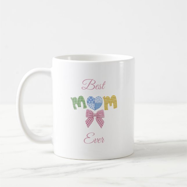 Mum Patchwork Mother's Day Gift Custom Coffee Mug (Left)