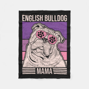 Mum Pet Owner Animal Lover Outfit English Bulldog  Fleece Blanket