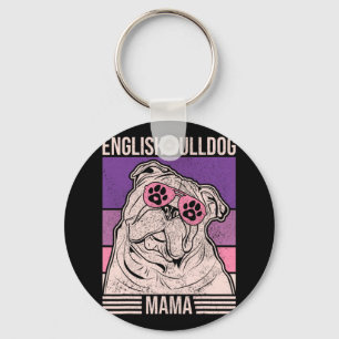 Mum Pet Owner Animal Lover Outfit English Bulldog Key Ring