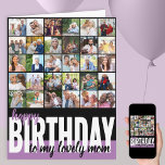 Mum Photo Collage 31 Pictures Happy Birthday Card<br><div class="desc">Create your own big happy birthday card. The photo template is ready for you to add 31 of your favourite pictures, 30 of which are displayed in square / instagram format in a simple grid style photo collage and the main one is in frameworthy portrait format on the inside. The...</div>