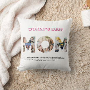 Mum Photo Collage Cutout Mother's Day Birthday Cushion