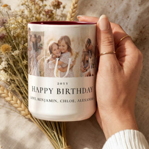 Mum Photo Collage Happy Birthday Keepsake Gift Two-Tone Coffee Mug