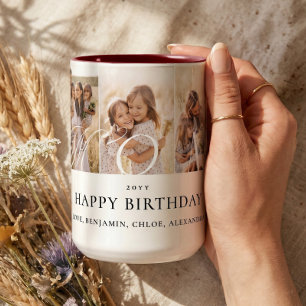 Mum Photo Collage Happy Birthday Keepsake Gift Two-Tone Coffee Mug